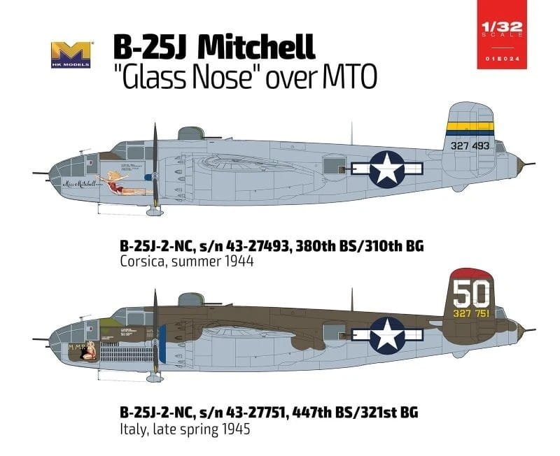 HK MODELS 01E024 B-25J Glass Nose, Version 2. Mediterranean Theater of Operations (MTO) 1/32 – Bild 2
