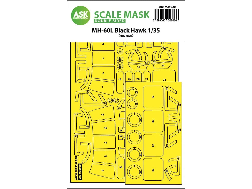 Art Scale Kit M35020 MH-60 L Black Hawk Double-Sided Express Fit Painting Mask for Kitty Hawk 1/35