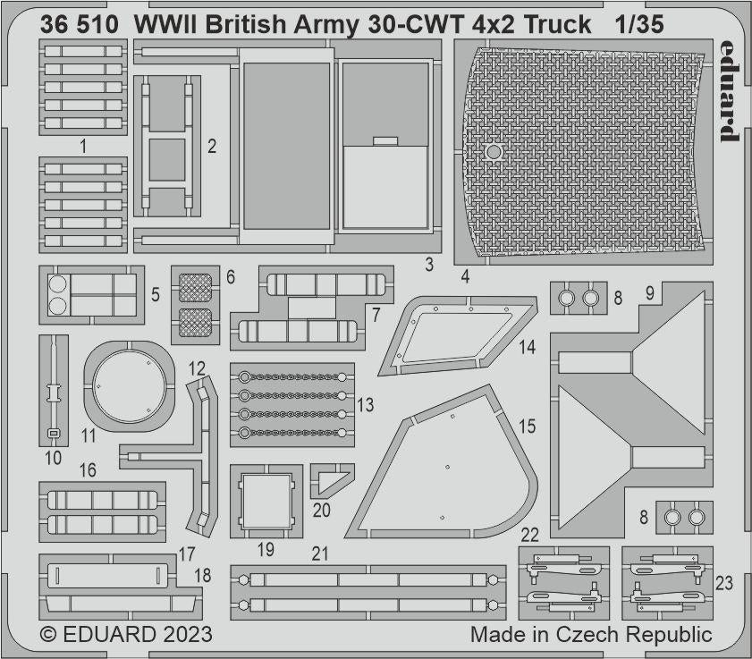 Camion 4x2 30-CWT de l&amp;#39;armée britannique de la Seconde Guerre mondiale Eduard 36510 AIRFIX 1/35