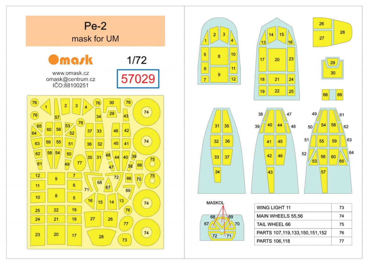 Omask 57029 Pe-2 mask (for UM) 1/72 – immagine 2