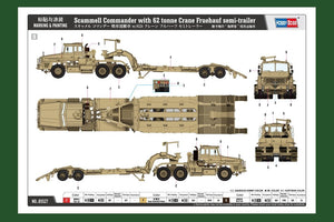 Hobby Boss 85527 Scammell Commander with 62 tonne Crane Fruehauf semi-trailer 1/35 – zdjęcie 5