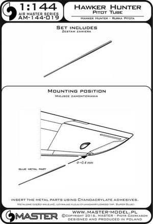 Master AM-144-019 Hawker Hunter - Pitot Tube 1/144 – zdjęcie 3