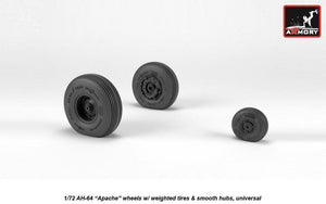 Armory Models AW72335 AH-64 Apache wheels w/ weighted tires, smooth hubs 1/72 – Bild 3