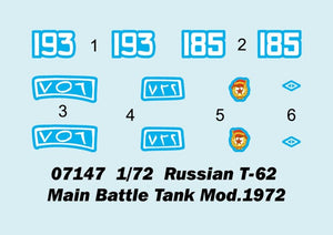 Trumpeter 07147 Russian T-62 Main Battle Tank Mod.1972 1/72 – imagen 3