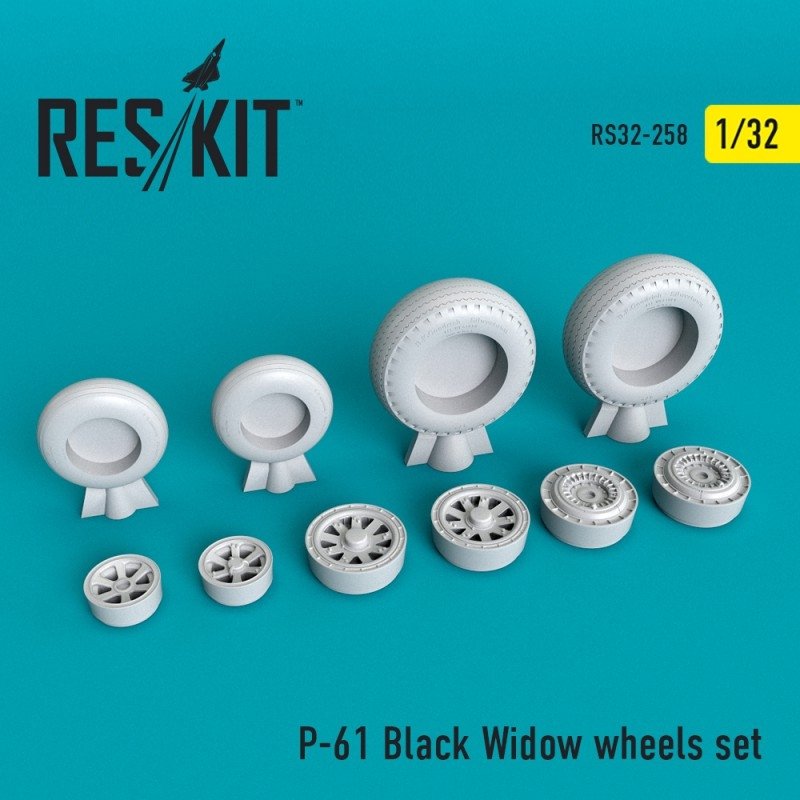 RESKIT RS32-0258 Jeu de roues P-61 Black Widow 1/32