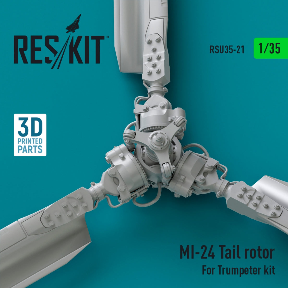 RESKIT RSU35-0021 Mi-24 tail rotor for Trumpeter kit (3D printed) 1/35 – imagen 2