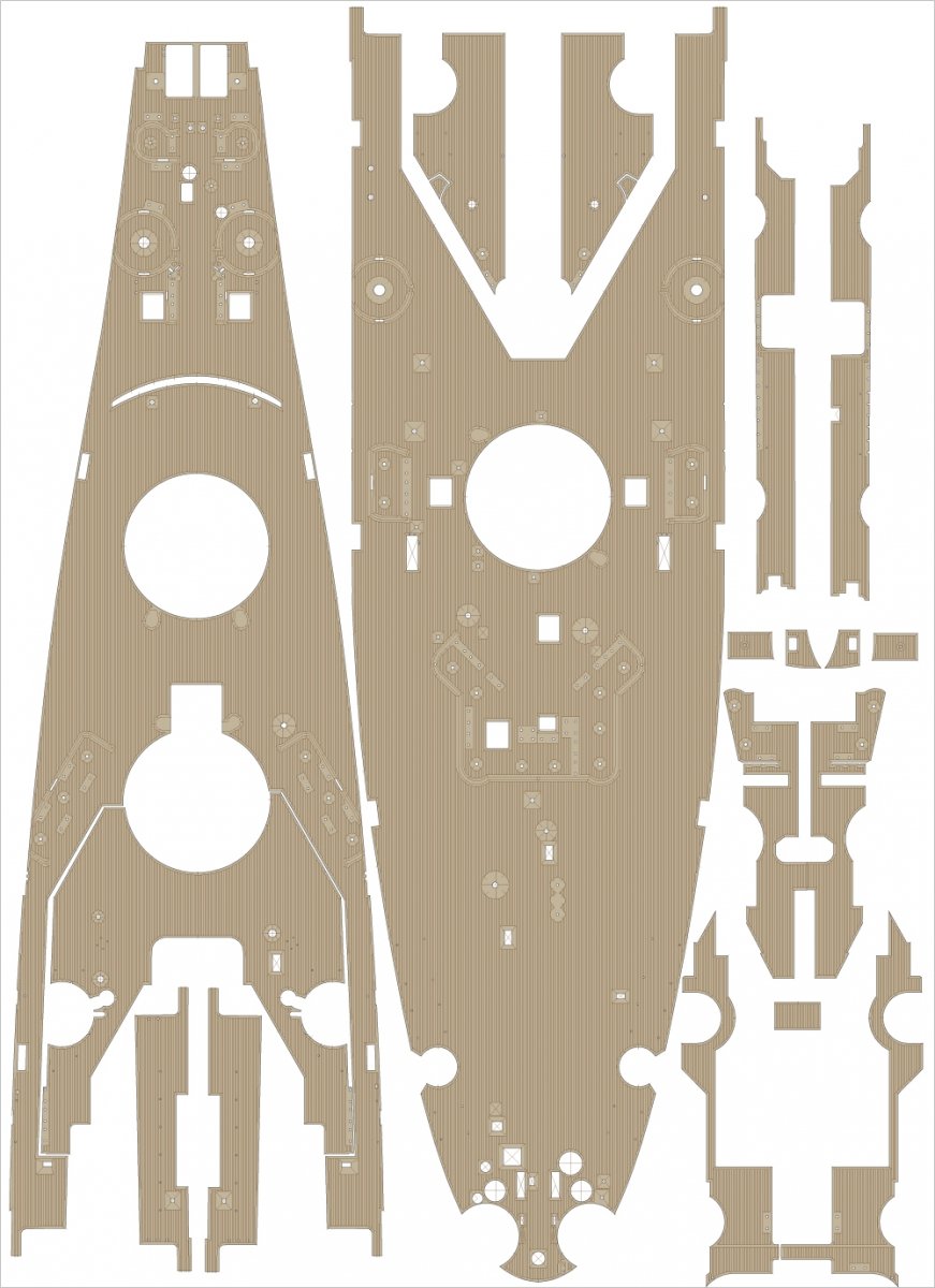 Pontos 20002WD1 USS BB-63 Missouri 1945 Wooden Deck set (Teak Tone) 1/200 – immagine 2