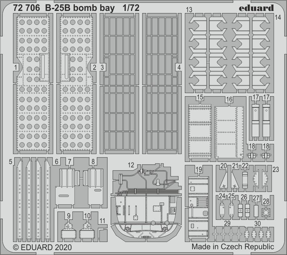 Eduard 72706 B-25B bomb bay 1/72 AIRFIX