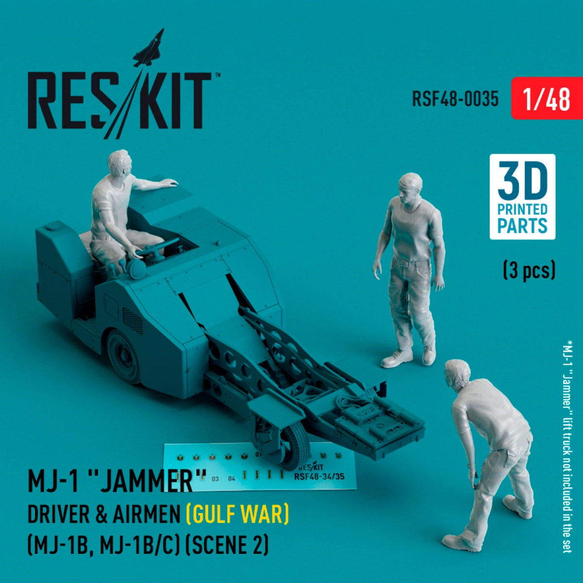 RESKIT RSF48-0035 Pilotes de brouilleur MJ-1 (Guerre du Golfe) (MJ-1B, MJ-1B/C) (scène 2) (3 pièces) (Impression 3D) 1/48