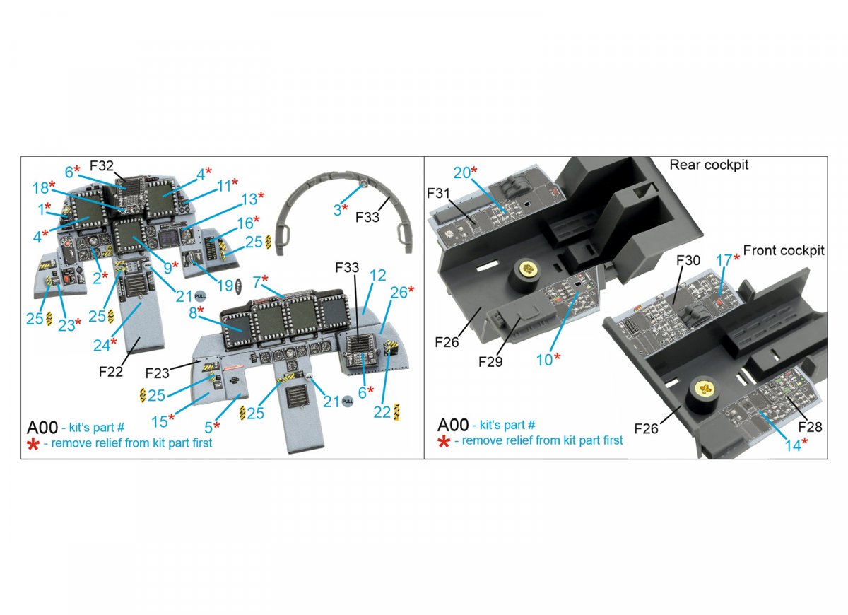 Quinta Studio QDS-32119 F-15E 3D-Printed &amp;amp; coloured Interior on decal paper ( Tamiya ) (small version) 1/32 – Bild 2