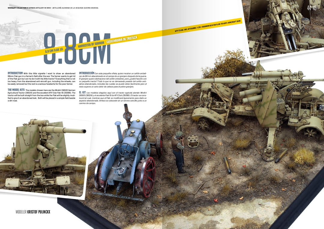 AK Interactive AK4907 WORN ART COLLECTION ISSUE 05 – GERMAN ARTILLERY - Bilingual English/Spanish – immagine 6