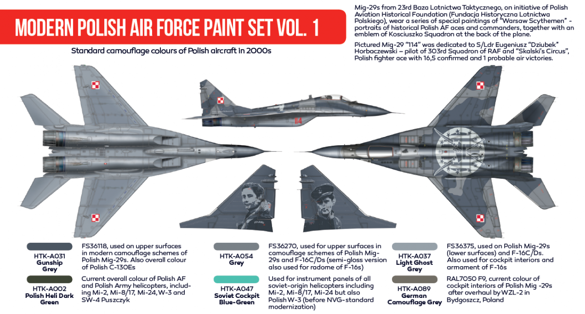 Hataka HTK-AS17 Modern Polish Air Force paint set vol. 1 (6x17ml) – imagen 2