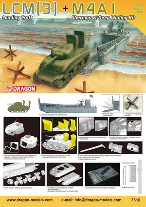 Dragon 7516 LCM(3) + M4A1 Sherman w/Deep Wading Kit 1/72 – imagen 2