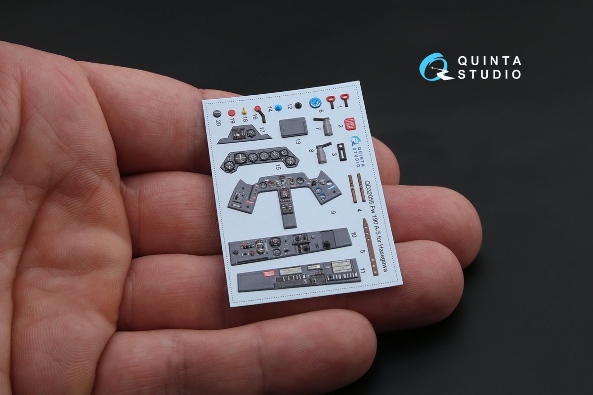 Quinta Studio QD32055 FW 190A-5 3D-Printed &amp;amp; coloured Interior on decal paper (for Hasegawa kit) 1/32 – Bild 3