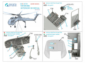 Quinta Studio QDS-35100 CH-54A 3D-Printed &amp;amp; coloured Interior on decal paper (ICM) (Small version) 1/35 – imagen 2