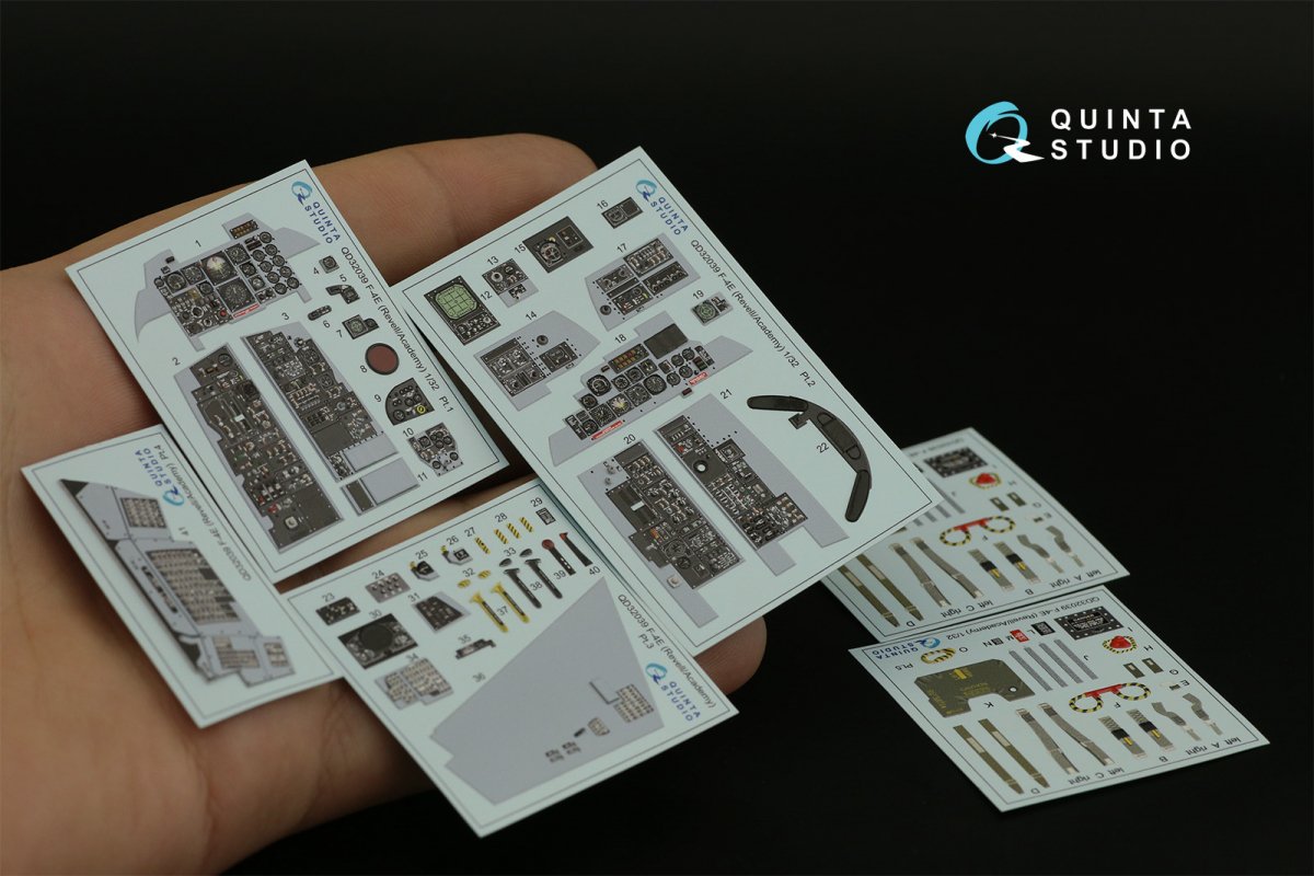 Quinta Studio QD32039 F-4E 3D-Printed &amp;amp; coloured Interior on decal paper (Revell) 1/32 – imagen 7