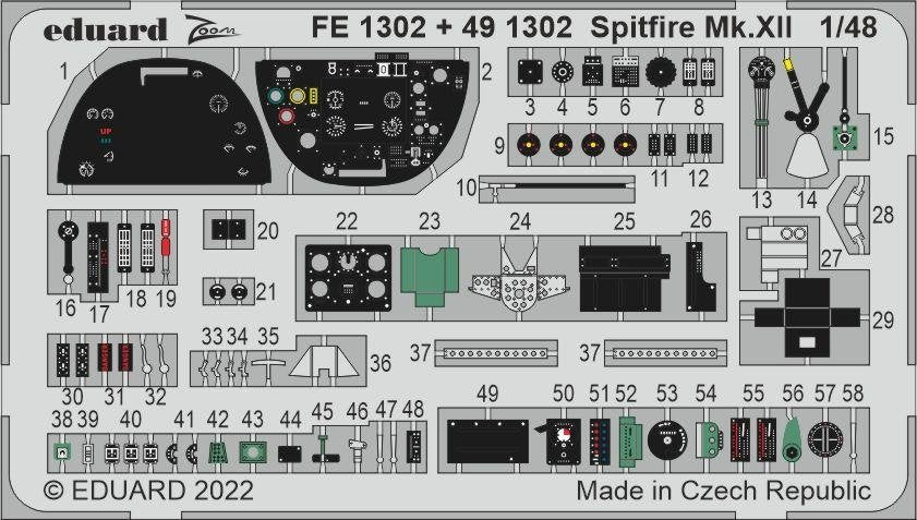Eduard FE1302 Spitfire Mk. XII AIRFIX 1/48