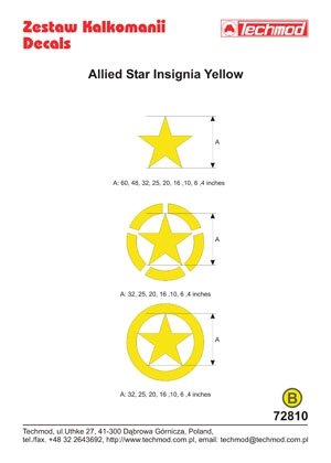 Techmod 72810 - Allied Star Insignia Yellow 1/72 – Bild 2