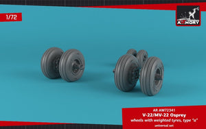 Armory Models AW72341 V-22/MV-22 Osprey wheels w/ weighted tires type “a” 1/72