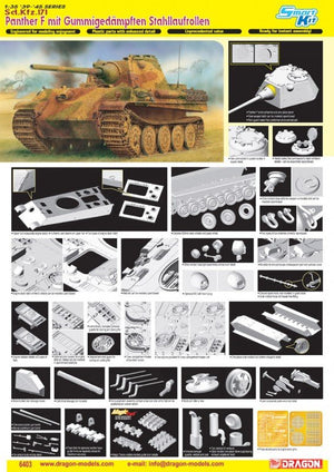 Dragon 6403 Panther F mit Gummigedampften Stahllaufrollen 1/35 – imagen 2