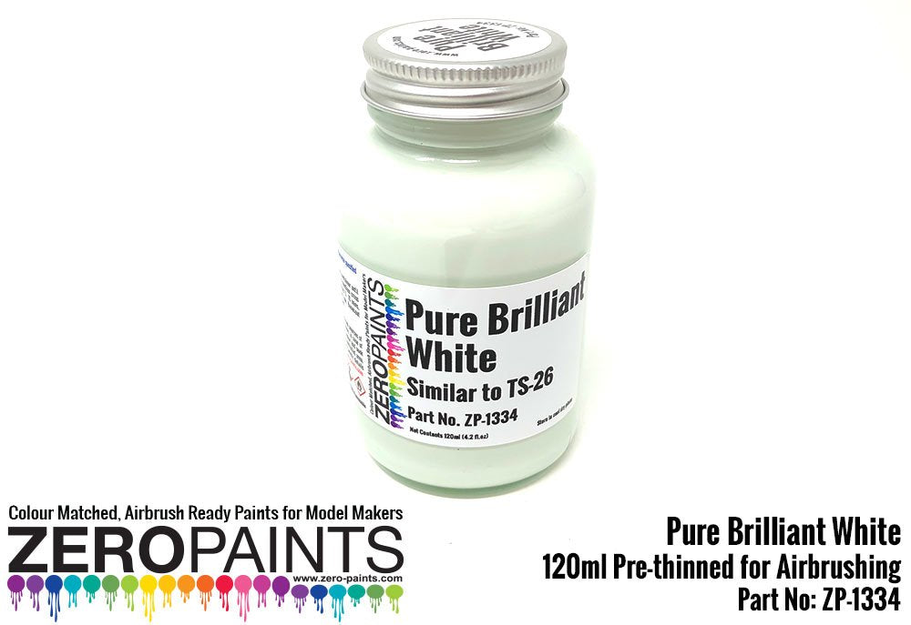 Peinture blanc brillant pur Zero Paints ZP-1334 (similaire à TS26) 100 ml