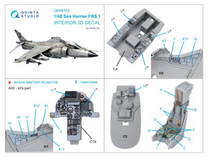 Intérieur imprimé en 3D et coloré sur papier décalcomanie (Kinetic) Quinta Studio QD48343 Sea Harrier FRS.1 1/48 – image 8