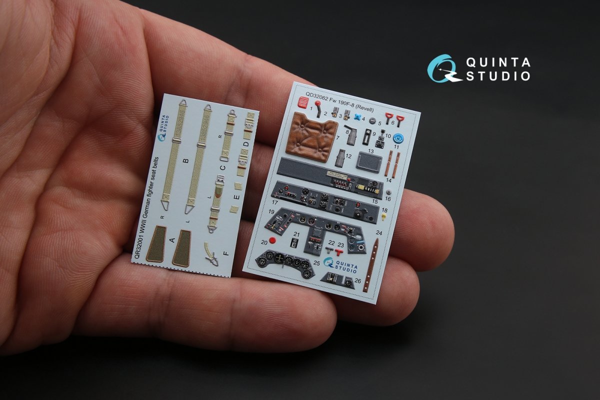 Quinta Studio QD32062 Fw 190F-8 3D-Printed &amp;amp; coloured Interior on decal paper (for Revell kit) 1/32 – imagen 2