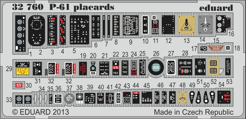 Plaques Eduard 32760 P-61 1/32 Hobby Boss