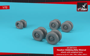 Armory Models AW72418 BAe Nimrod wheels w/ weighted tires 1/72 – imagen 5