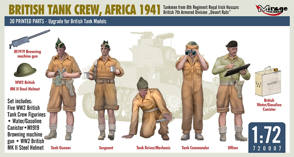 Mirage Hobby 720007 British Tank Crew, Africa 1941 1/72 – Bild 3
