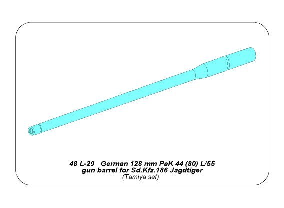 Aber 48L-29 128mm PaK 44 L/55 gun barrel for Sd.Kfz.186 Jagdtiger 1/48 – Bild 3