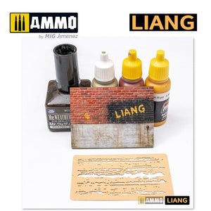 Liang 0009 Chipping Effects Airbrush Stencils – zdjęcie 2