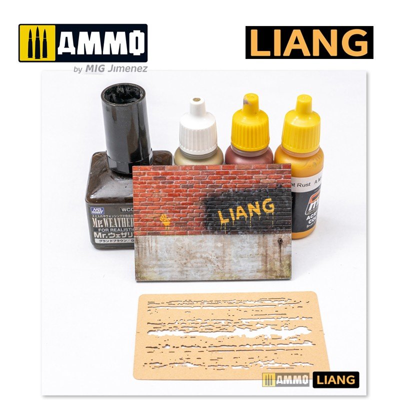 Liang 0009 Chipping Effects Airbrush Stencils – zdjęcie 2