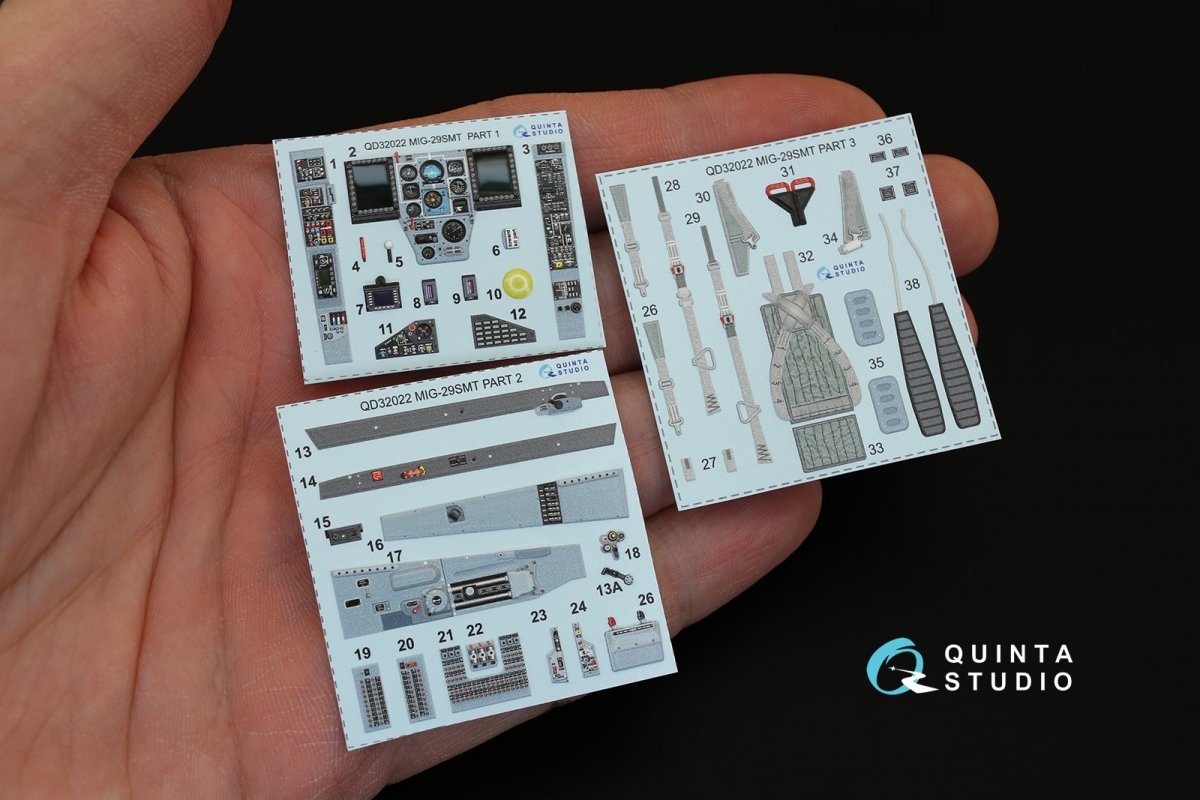 Quinta Studio QD32022 MiG-29SMT 3D-Printed &amp;amp; coloured Interior on decal paper (for Trumpeter kit) 1/32 – imagen 3