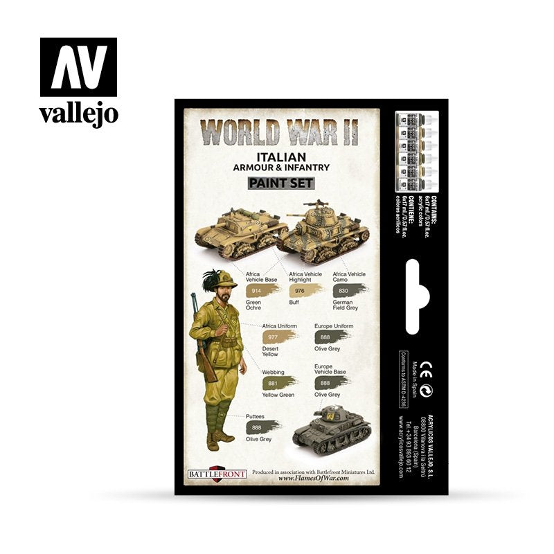 Vallejo 70209 Blindés et infanterie italiens de la Seconde Guerre mondiale 6x17ml – image 2