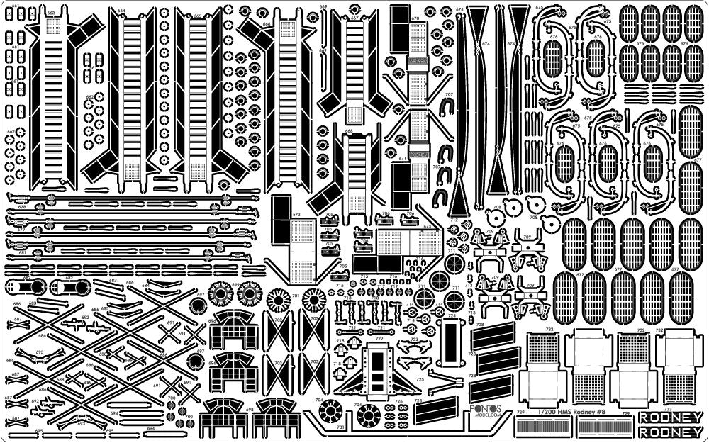 Pontos 23007F1 HMS RODNEY 1942 Detail Up Set 1/200 – imagen 29