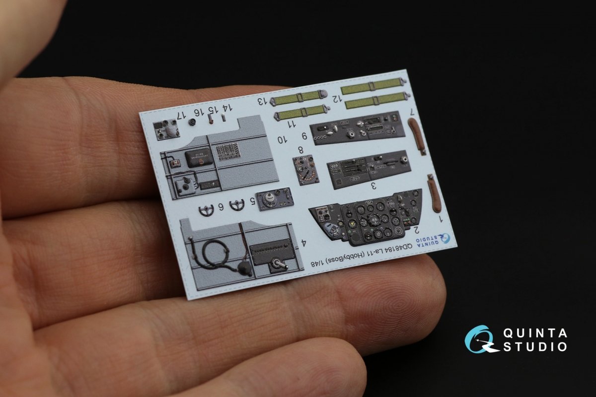 Quinta Studio QD48184 La-11 3D-Printed &amp;amp; coloured Interior on decal paper (HobbyBoss) 1/48 – imagen 3