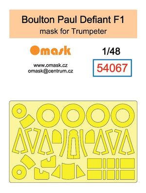 Omask 54067 Boulton Paul Defiant F1 mask (for Trumpeter) 1/48