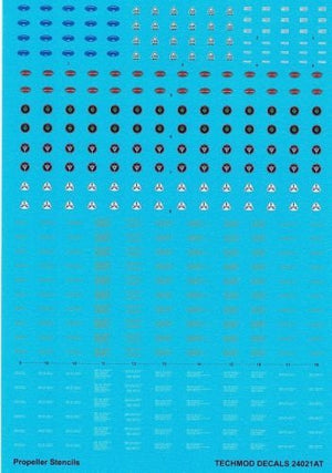 Techmod 24021 Propeller logos and stencils / Oznakowanie śmigieł 1/24 – imagen 3