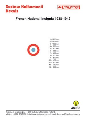 Techmod 48088 - French National Insignia 1938-1942 1/48 – imagen 2