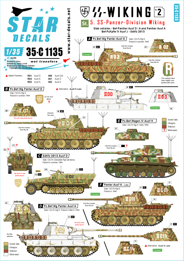 Star Decals 35-C1135 SS-Viking n° 2 1/35
