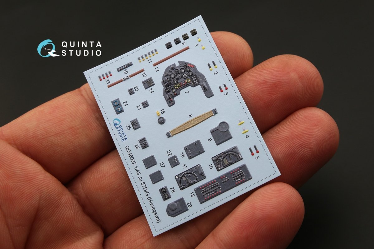 Quinta Studio QD48092 Ju 87D/G 3D-Printed &amp;amp; coloured Interior on decal paper (for Hasegawa kit) 1/48 – imagen 4