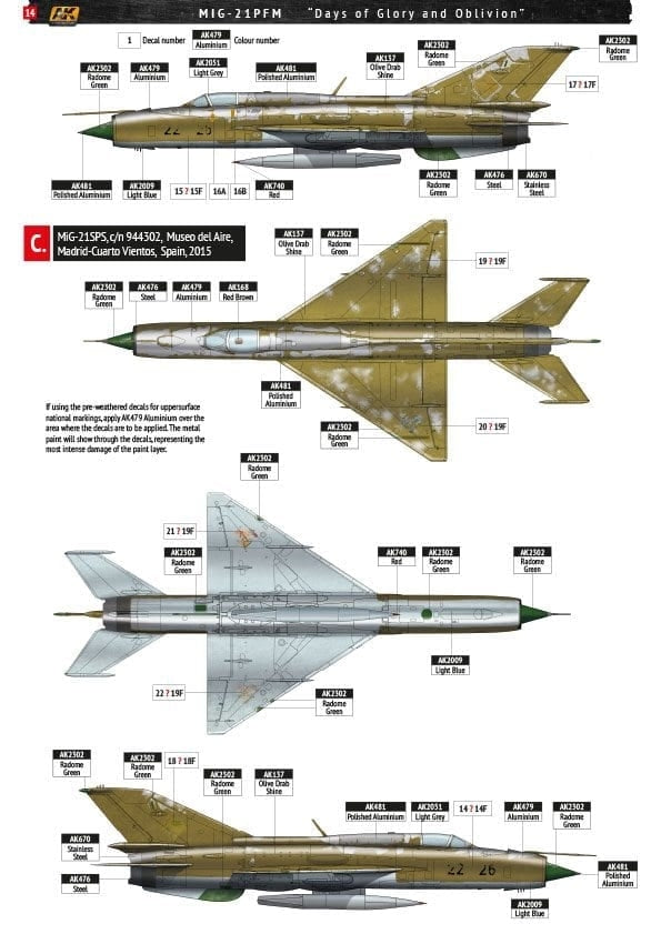 AK Interactive AK148003 MiG-21PFM Days of Glory and Oblivion 1/48 – imagen 5
