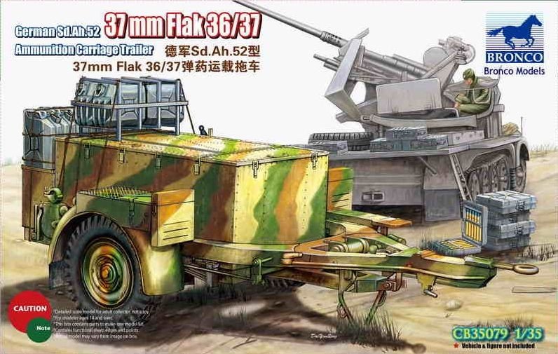 Bronco CB35079 Sd.Ah.52 37mm Flak Ammunition trailer 1/35