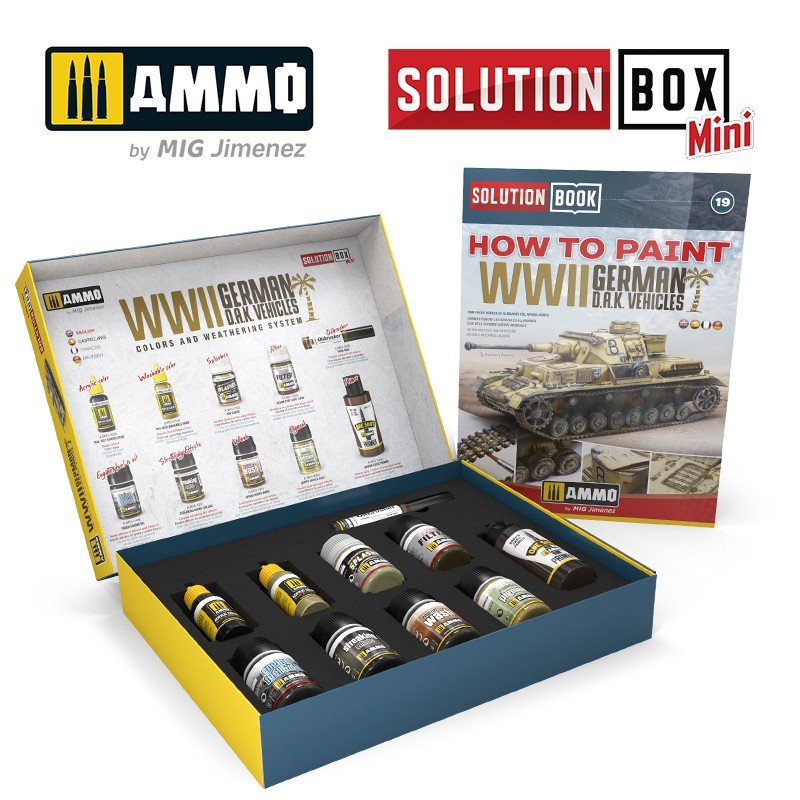 AMMO of Mig Jimenez 7902 SOLUTION BOX MINI –WWII German DAK Vehicles – image 2