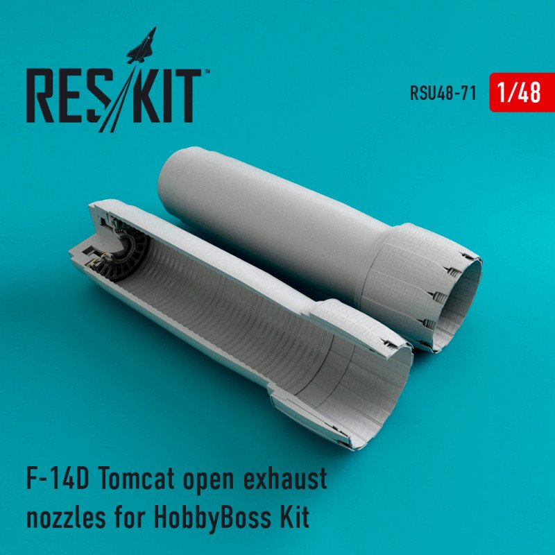 RESKIT RSU48-0071 F-14D Tomcat open exhaust nozzles for HobbyBoss kit 1/48