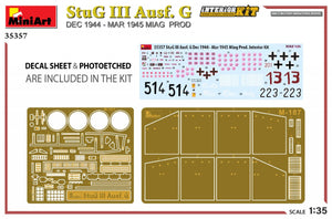 MiniArt 35357 StuG III Ausf. G DEC 1944 – MAR 1945 MIAG PROD. INTERIOR KIT 1/35 – immagine 2