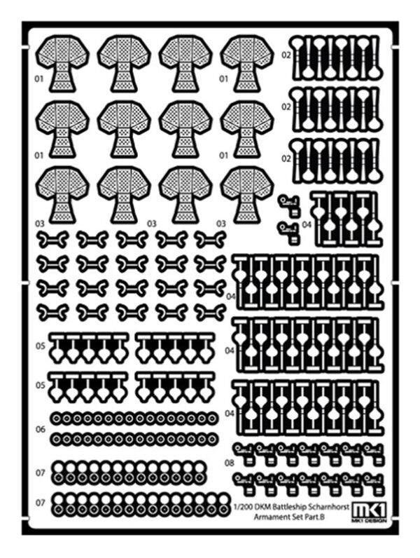 MK1 Design MD-20024 DKM Battleship SCHARNHORST DX PACK for Trumpeter 1/200 – immagine 49
