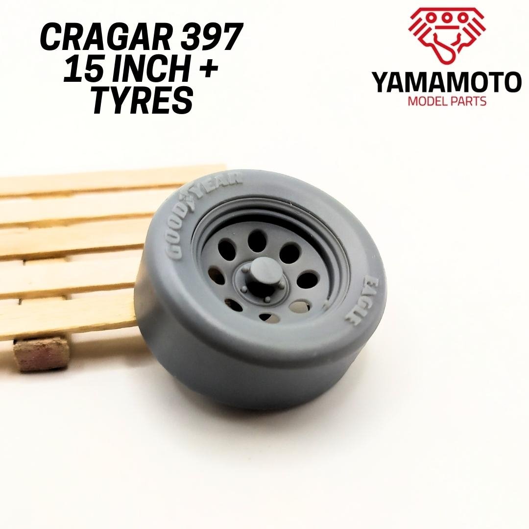 Yamamoto YMPRIM15 Cragar 397 15&amp;quot; + Tyres Prokit! 1/24 – Bild 3