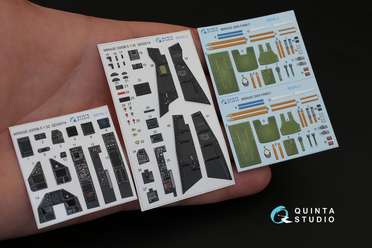 Quinta Studio QD32014 Mirage 2000B-5 (2000-5BGM Mk2) 3D-Printed &amp;amp; coloured Interior on decal paper (for Kitty Hawk kit) 1/32 – imagen 2